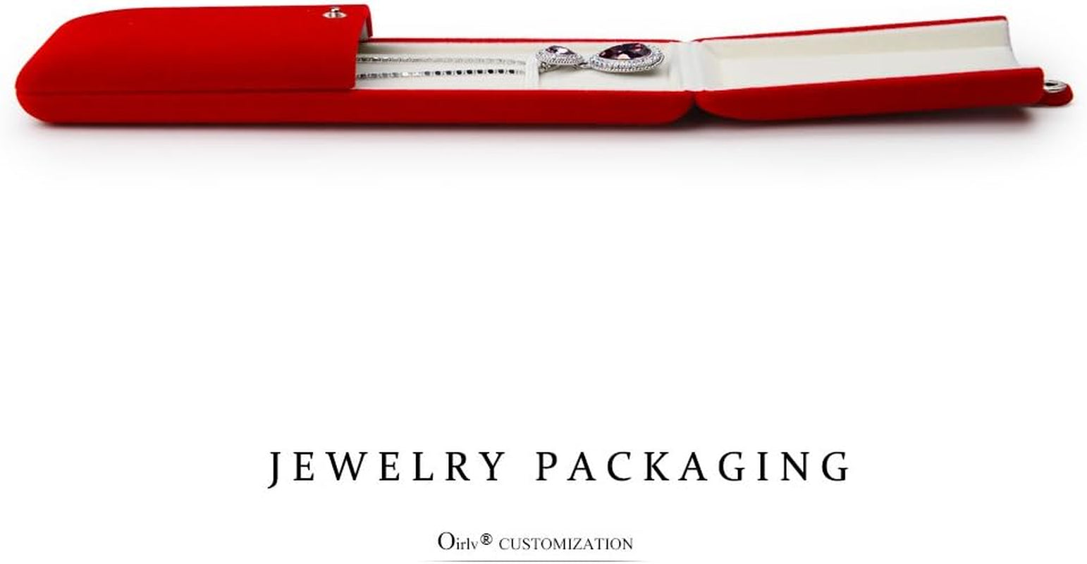 Red Jewelry Gift Box Necklace/Long Chain Storage Boxes