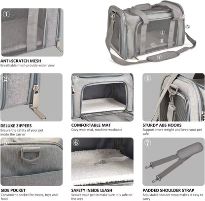 Portable Mesh Shoulder Bag for Pets Cat Carrier Bags Outgoing Travel Pets Handbag Transport Bag Breathable