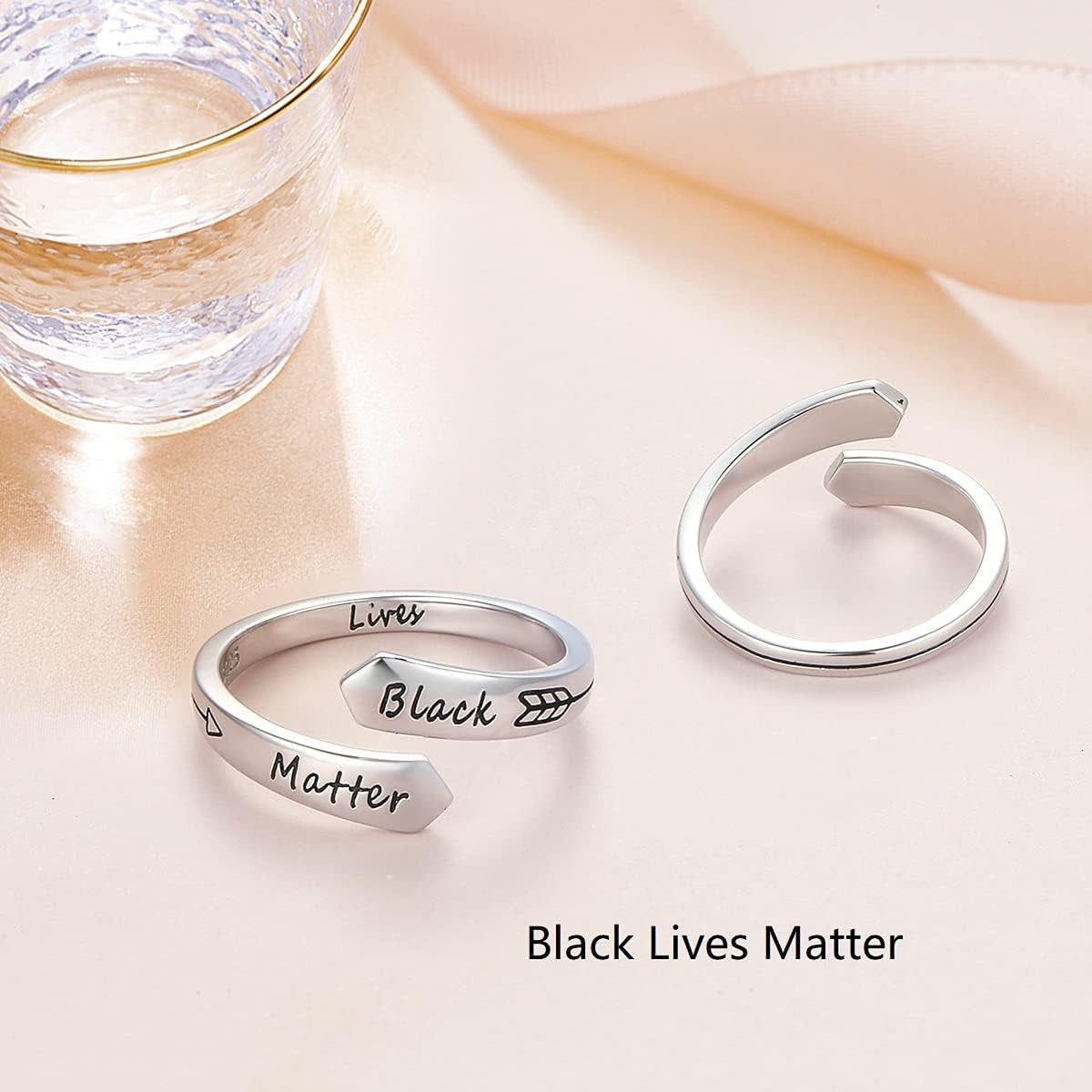 Adjustable Inspirational Rings 925 Sterling Silver Spiral Wrap Twist Engraved I Am Enough Keep Going Ring Encouragement Jewelry for Women Girls