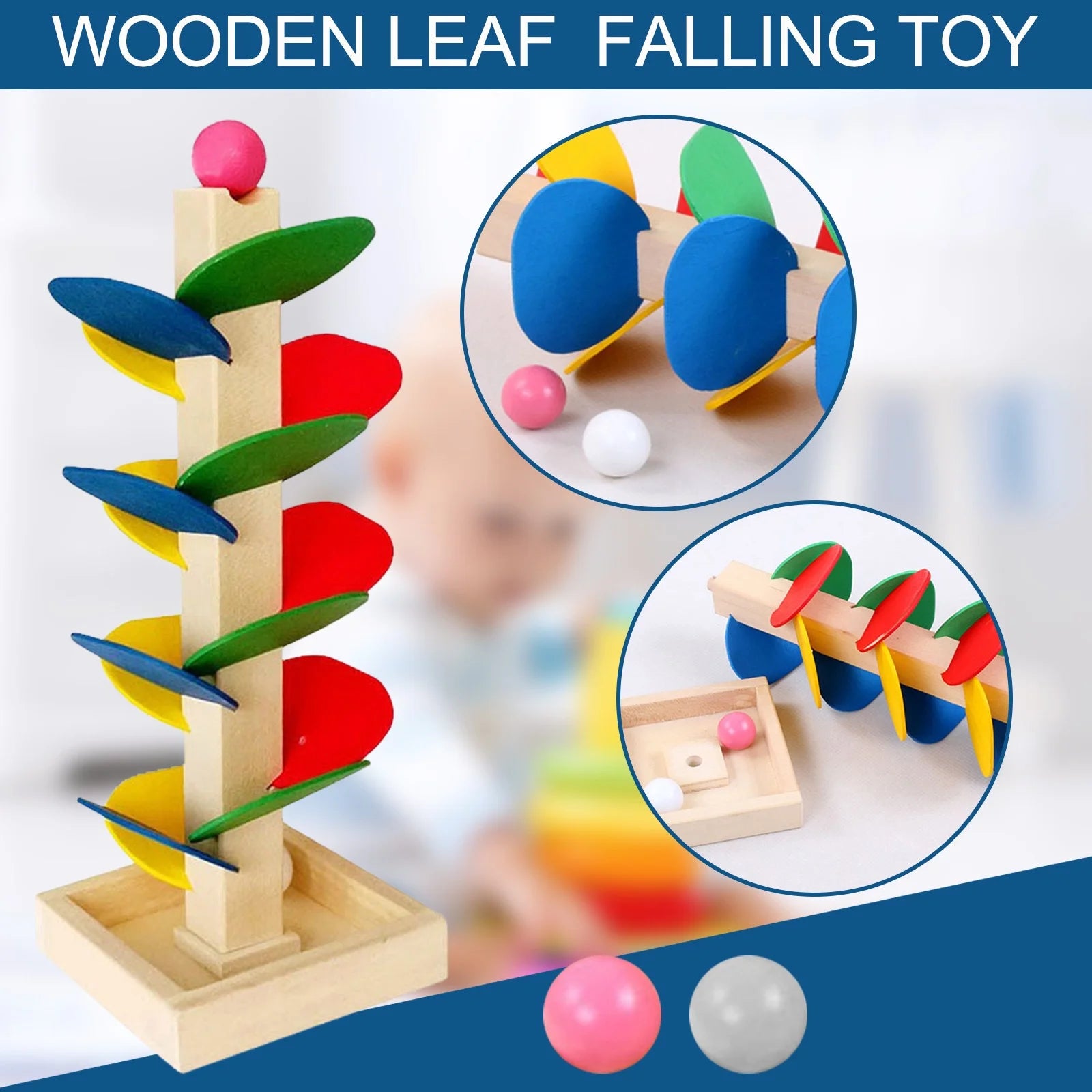 Wooden Ball Drop Toddler Toy, Learning & Developmental Ball Tower, Activity & Educational Toy Preschool Toys & Games