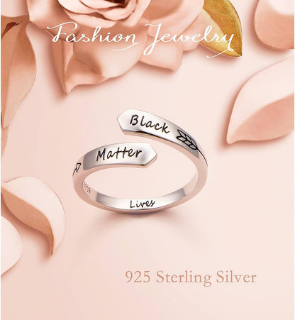 Adjustable Inspirational Rings 925 Sterling Silver Spiral Wrap Twist Engraved I Am Enough Keep Going Ring Encouragement Jewelry for Women Girls