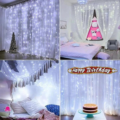 Fairy Curtain String Lights, Room Decor &Ideal Gift for Teens Girl, 8 Modes Wall Lights & Valentine'S Day Indoor Decorations (White)