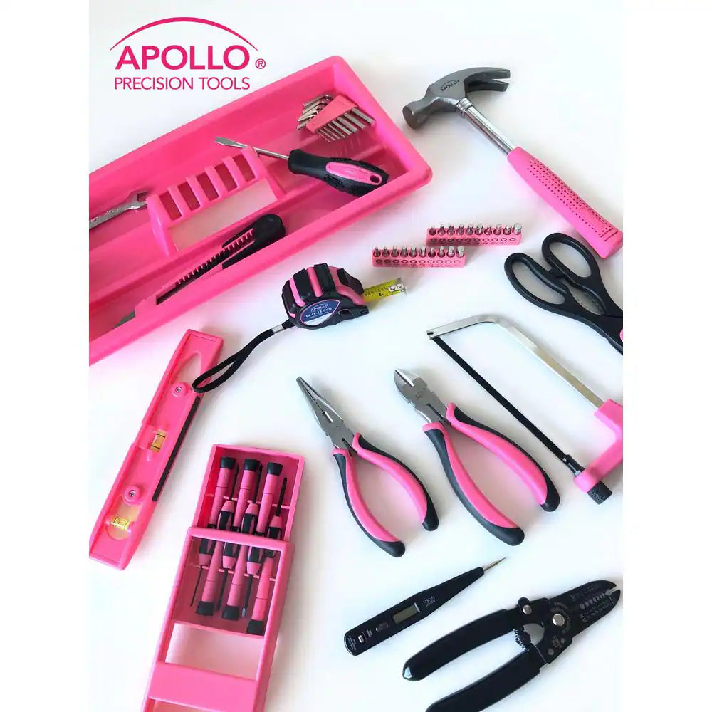 Household Tool Kit with 16.5 In. Tool Box Pink (170-Piece)