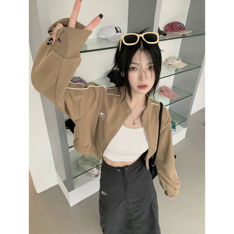 Sweet Cool Style Shoulder Long Sleeves Short Sports Sexy Sweatshirt