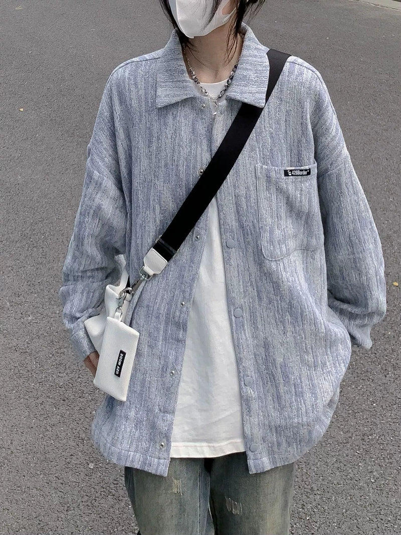 Classic Style Oversize Washed Shirt Denim Coat