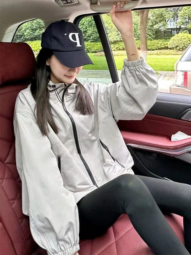 Hooded Jacket Spring and Autumn Leisure Sports Jacket Shell Jacket