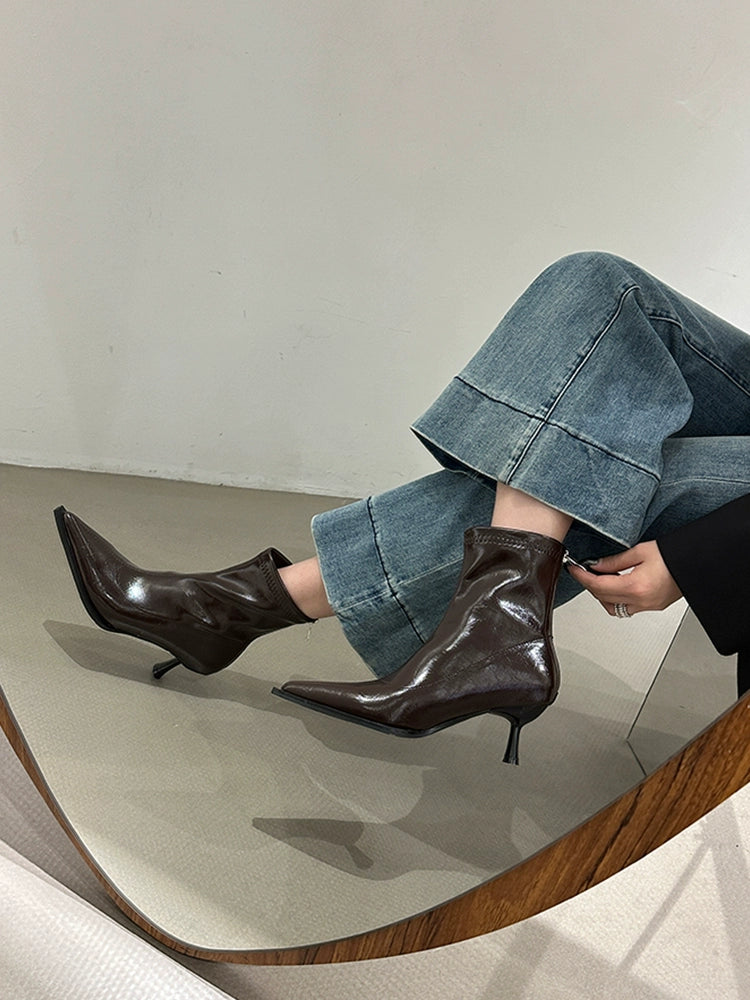 Winter Xinzi plus Stiletto Heel Pointed Ankle Boots