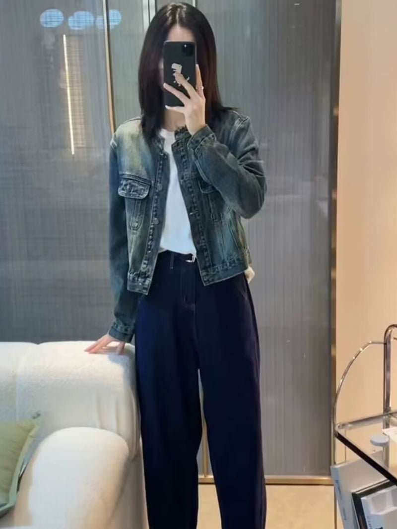Fashion Special-Interest Denim Vintage Jacket Top Short Coat