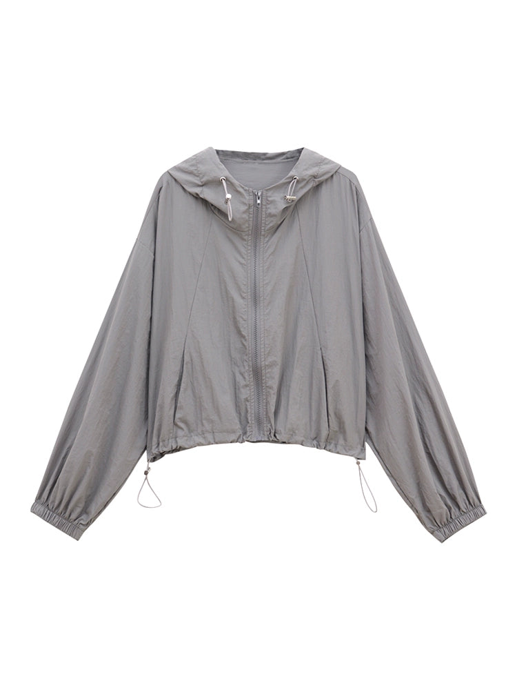 K-style Short Casual Versatile Jacket Top Drawstring