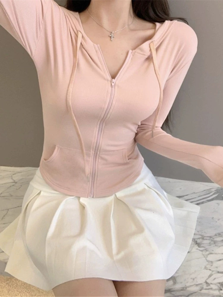 Pink Pure Desire Sexy Silm Short Sport Cardigan