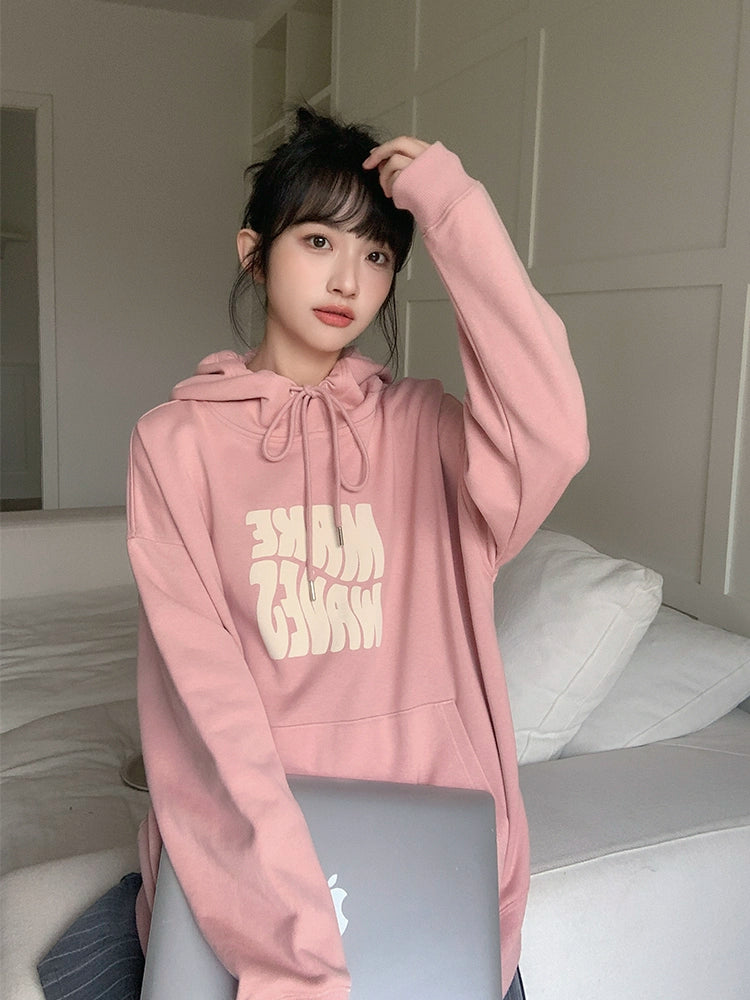 Lazy Hachi: A Dog's Tale Retro Loose Hooded Sweatshirt