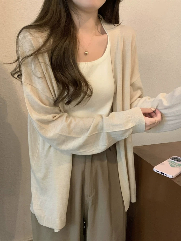 2023 New Loose Unique Long Sleeve Knitted Cardigan