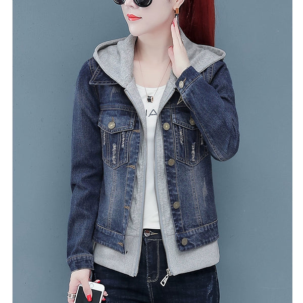 Women's plus Size Jacket Embroidery Short Denim Jacket