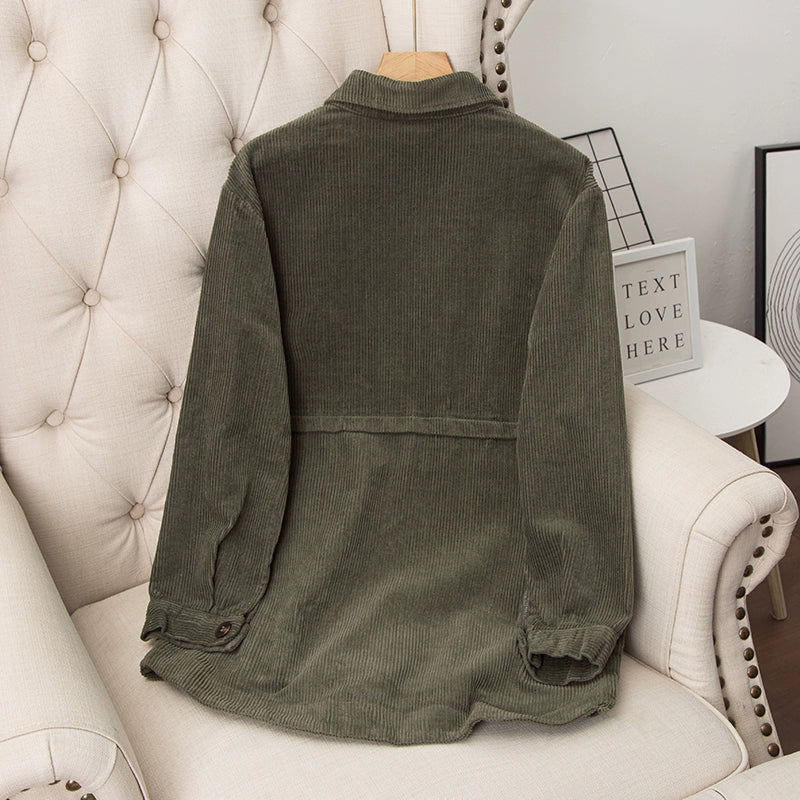 Coat Women's Well-Made Peter Pan Collar Corduroy Coat