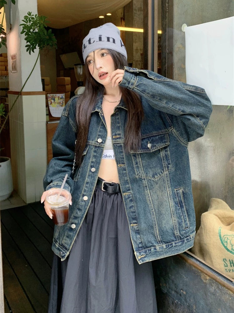 Retro Do the Old Cowboy Early Autumn Casual Short Coat