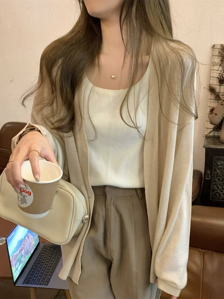 2023 New Loose Unique Long Sleeve Knitted Cardigan