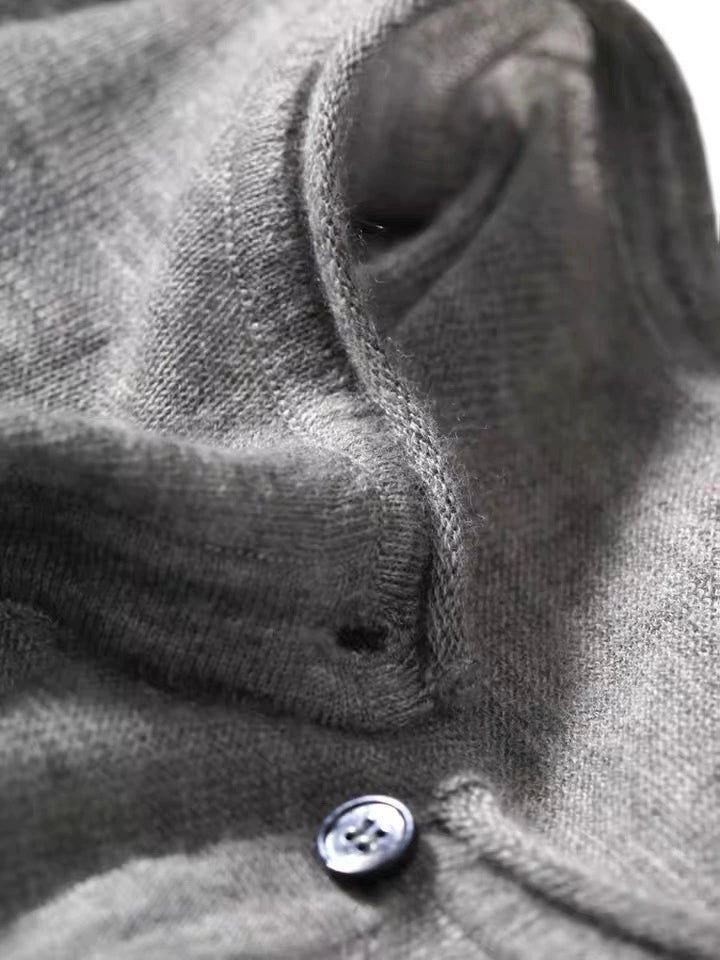 round Neck Two-Piece Knitted Thin Long Sleeve Cashmere Cardigan