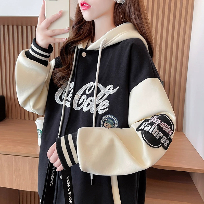 Brushed Jacket Loose Cardigan Sweatshirt Autumn and Winter Clothing