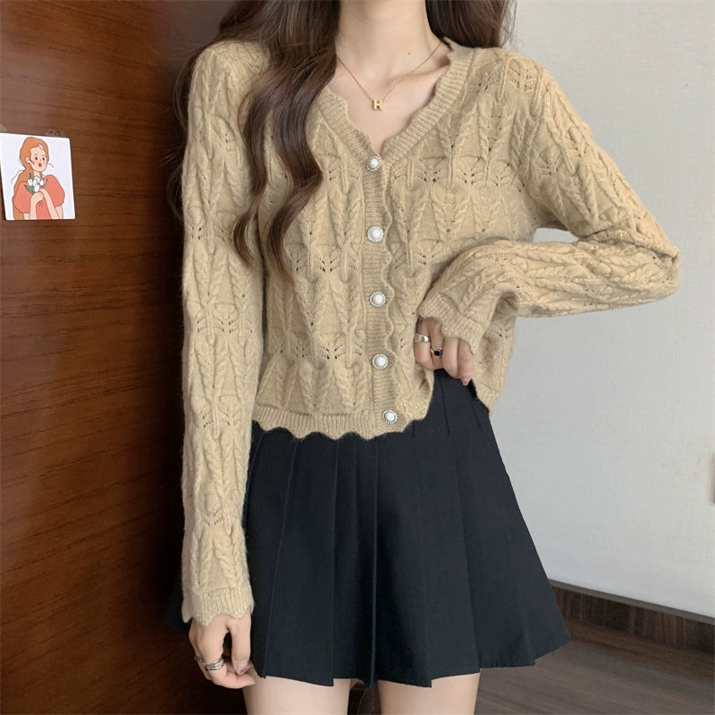 Chanel Style Sweater Spring and Autumn Slimming Classy Knitted Cardigan