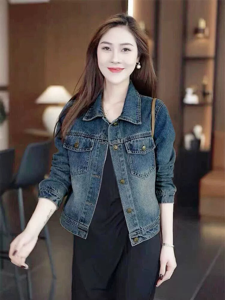 Fashion Casual Cropped Jacket Denim Coat