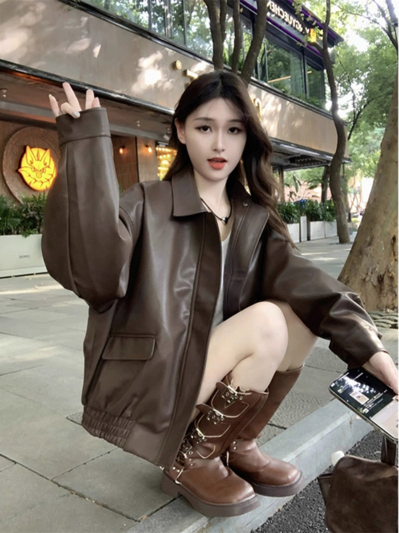 Chanel Style Short Coat Autumn Best-Selling Women's Leather Coat