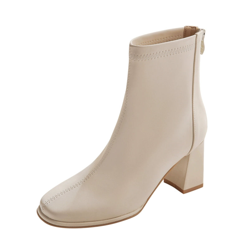 Fall/Winter 2023 plus Velvet White Thick Heel Thin Boots