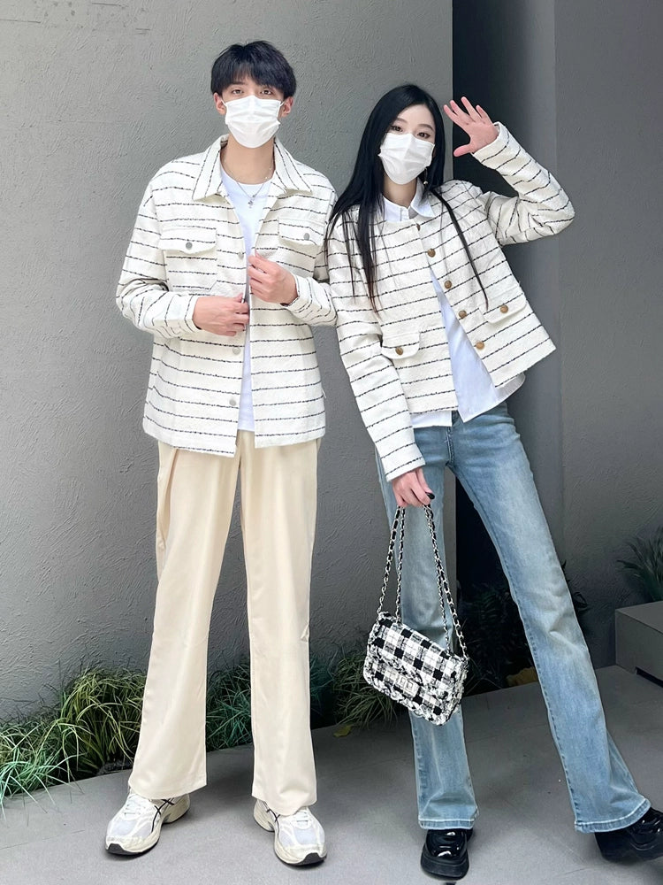 Trendy Ins Long and Short Couple Clothes Easy Matching Coat