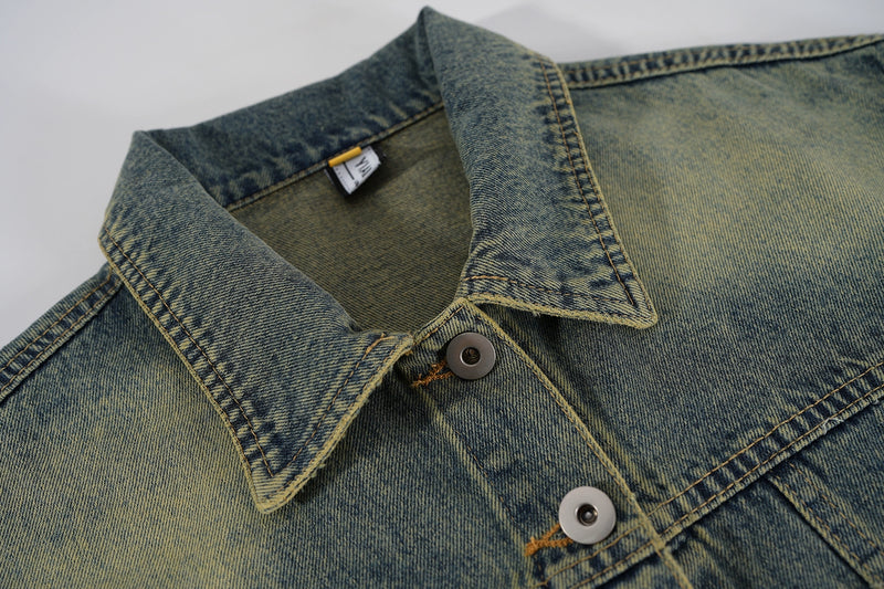 Retro Denim Lapel Single Breasted Niche Short Coat