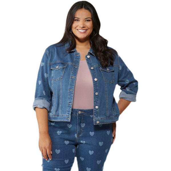 Plus Size 65.00 Kg-100.00 kg plus Size Women's Autumn and Winter European Size Denim Coat Loose Slimming Jacket Short Coat