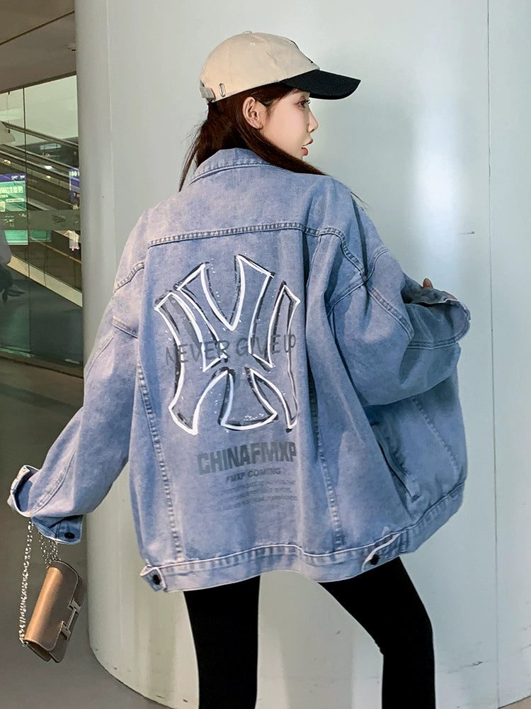 Jacket Loose Casual Velvet Hoodie Denim Coat