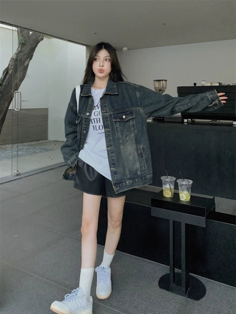 Retro Do the Old Cowboy Early Autumn Casual Short Coat