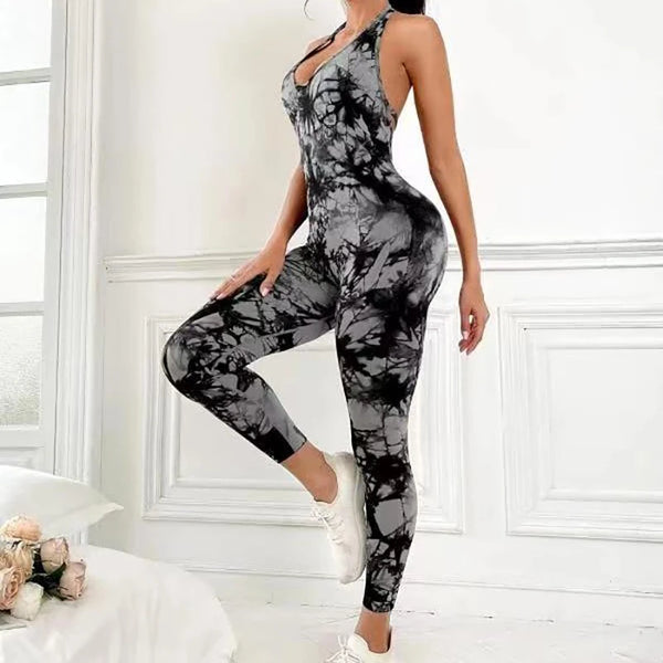 Outdoor Quick Drying Breathable Fashionable European And American Nude Yoga Running Sports Jumpsuit Fitness Yoga Suit For Women