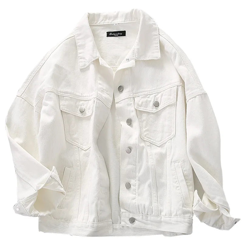 Autumn White Denim Jacket Women Simplicity Casual Small Short Simple Chaqueta Mujer Veste Femme Streetwear Basic Jackets