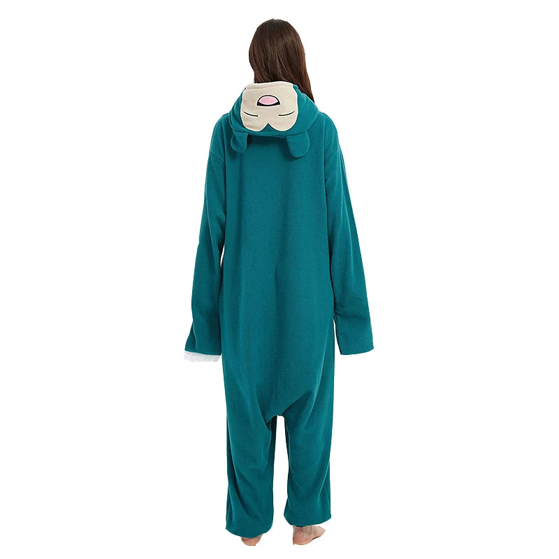 Pokemon Onesie Snorlax Cosplay Costume Christmas Pajamas Fleece Women One-Piece Kigurumi Full Body Pijama Anime Whole Clothes