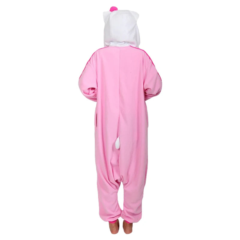 Women Onesies Kitty cat Pajamas For Halloween Cosplay Costume Fleece Christmas One-Piece Kigurumi Full Body Pijama Sleepwear