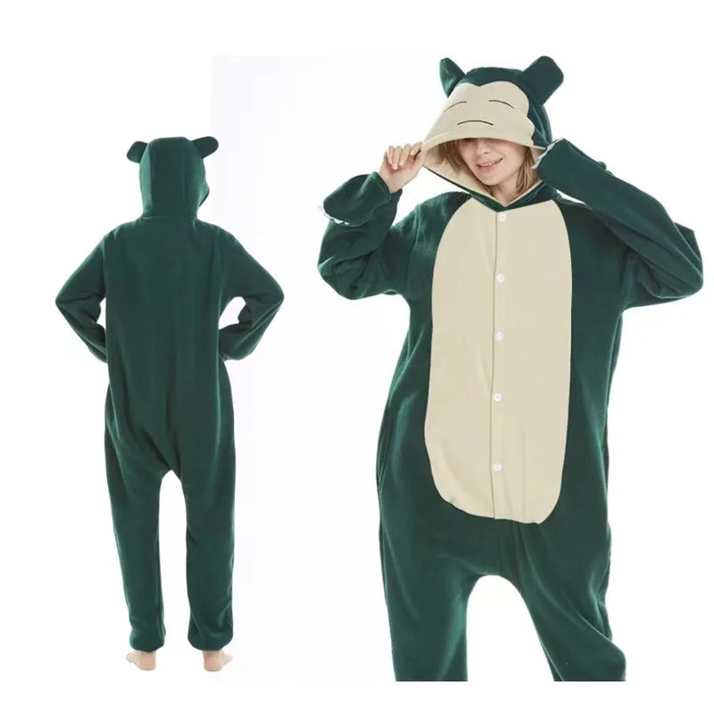 Adults Cartoon Kigurumi Bulbasaur Onesie Cosplay Costume One-Piece Pajama New Year Gift Full Body Pijama Christmas Sleepwear