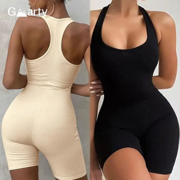 Fitness Bodysuit Workout Siamese Sportswear Seamless One-piece Jumpsuit Yoga Suit Women Dance Romper GYM Sports Playsuit