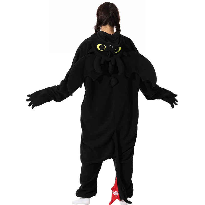 XXL Black Animal Kigurumi Adults Onesies Women Men Pajamas Halloween Costumes Cosplay Jumpsuit Christmas Gift