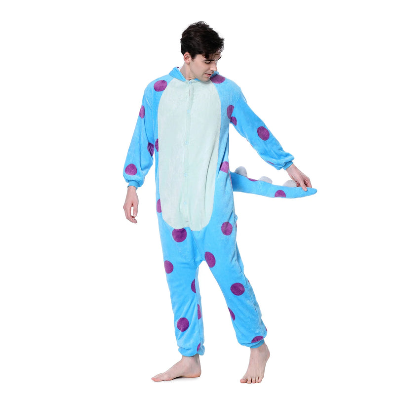 Unisex Cartoon Onesies Sullivan Mike Men Women Couple Pajamas Green Blue Funny Cute Jumpsuit Halloween Festival Outfit Overalls