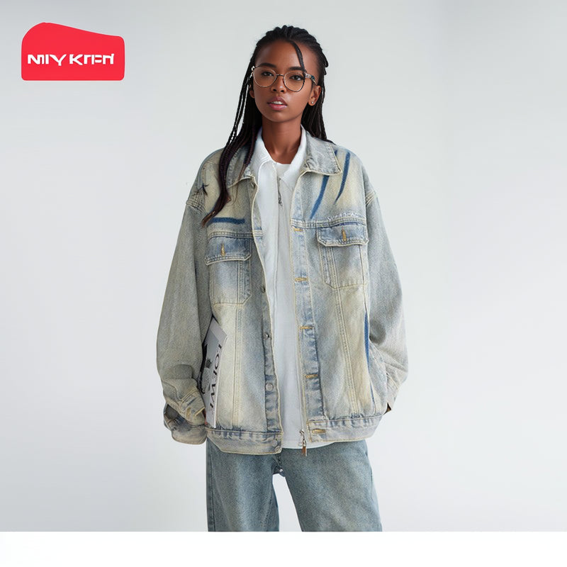 Ripped Autumn Retro Distressed Ins Denim Jacket