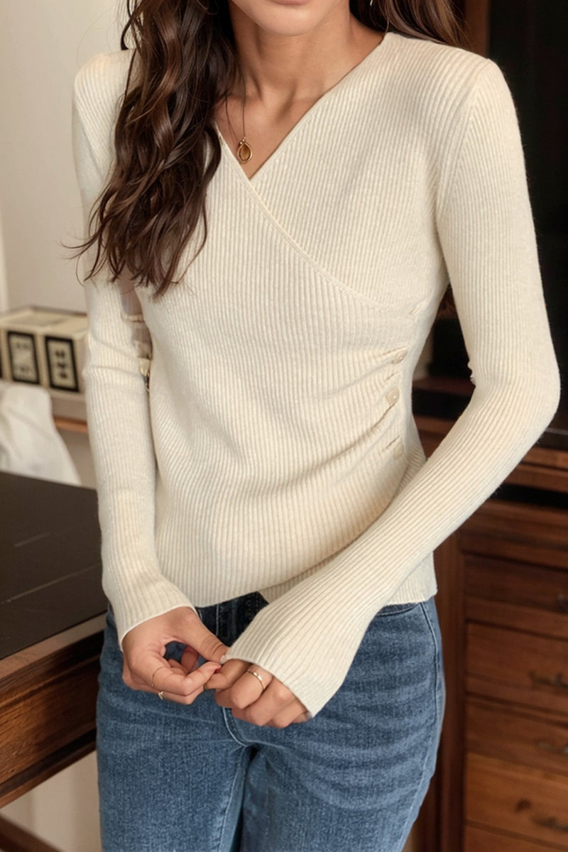 Autumn and Winter Low Collar Long Sleeves Inner Wear Knitted Beautiful Bottoming Shirt