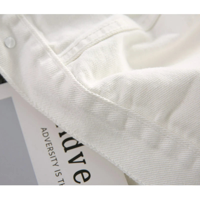 Autumn White Denim Jacket Women Simplicity Casual Small Short Simple Chaqueta Mujer Veste Femme Streetwear Basic Jackets