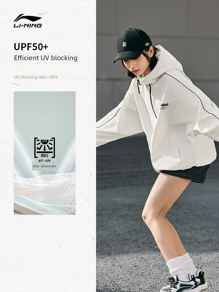 Li Ning Lotus Leaf Waterproof Couple Outdoor Men's and Women's Trench Coat