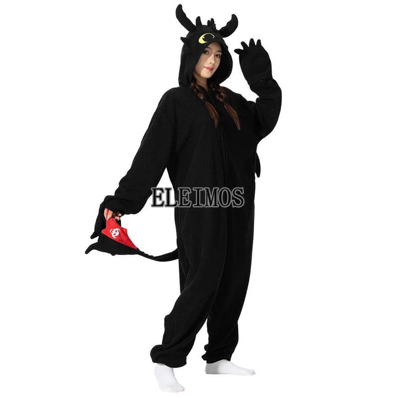 Kigurumi Onesie Cartoon Tothless Pajamas For Adult Women Men Animal Pyjamas Homewear Halloween Cosplay Party Costume