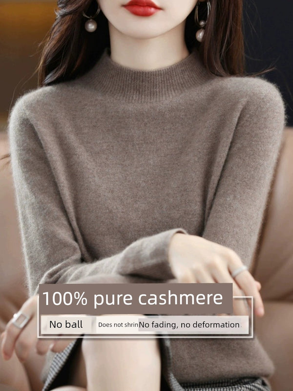 Erdos Half-High Collar Inner Match Pure Cashmere Sweater