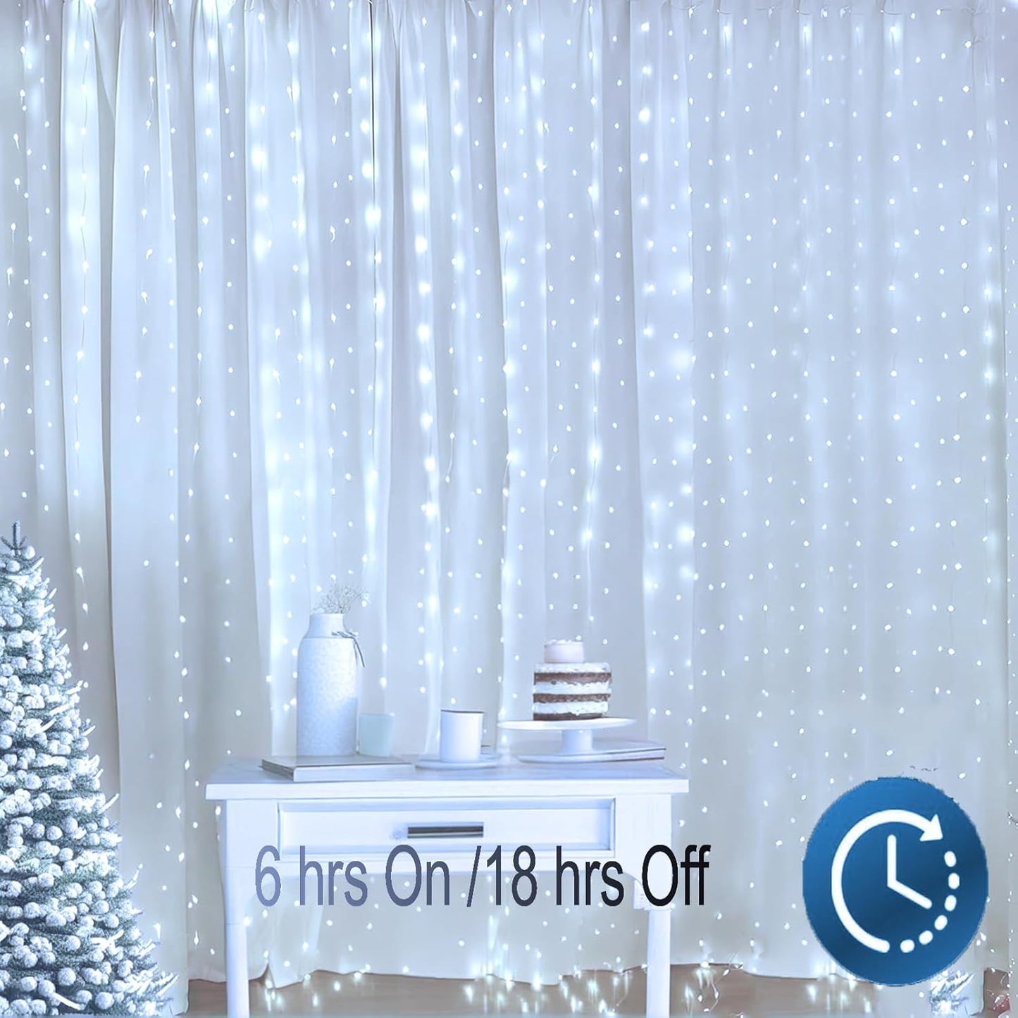 Fairy Curtain String Lights, Room Decor &Ideal Gift for Teens Girl, 8 Modes Wall Lights & Valentine'S Day Indoor Decorations (White)