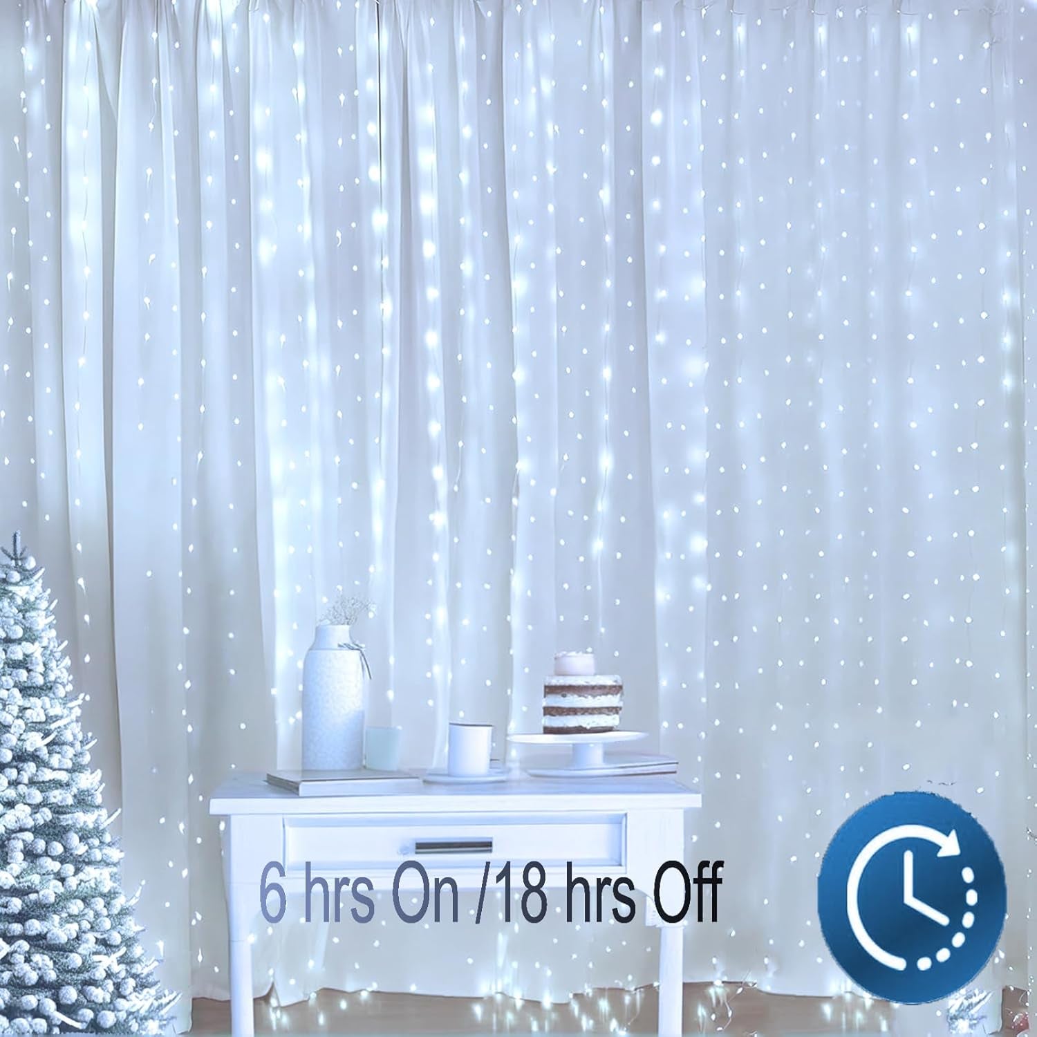 Fairy Curtain String Lights, Room Decor &Ideal Gift for Teens Girl, 8 Modes Wall Lights & Valentine'S Day Indoor Decorations (White)