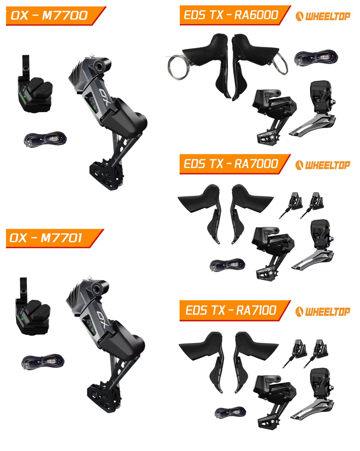 CE Certificates Wheeltop EDS Gex Gravel Bike Electronic Groupset Electronic Shifting Bicycle Derailleur