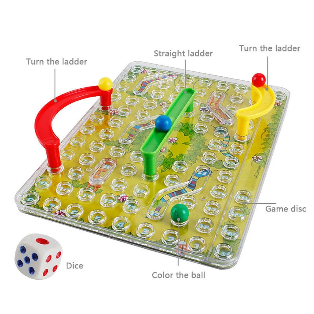 Traditional 3D Snakes Ladders Family Board Game Toy for Kid Gifts Night Fun