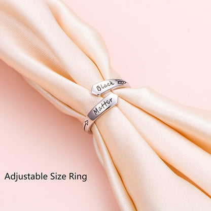 Adjustable Inspirational Rings 925 Sterling Silver Spiral Wrap Twist Engraved I Am Enough Keep Going Ring Encouragement Jewelry for Women Girls